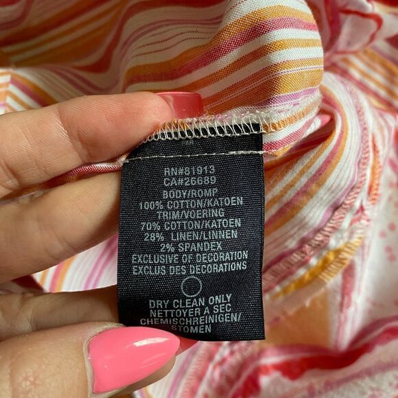 Robert Graham Shirt Paisley Striped Multicolor Linen Cotton Pearl Button Down XL - Picture 10 of 10